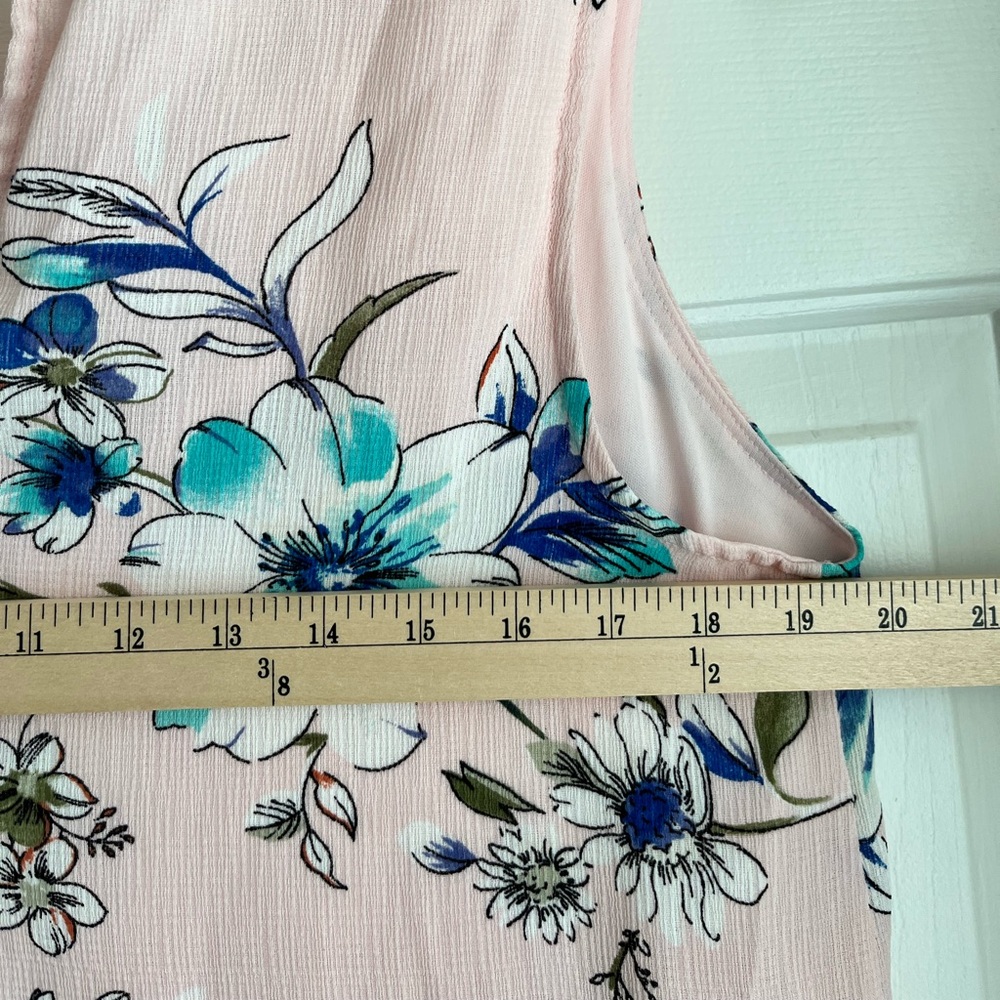 Altar'd State Pink Blue Floral A-Line Sundress V-Neck L - Picture 5 of 11